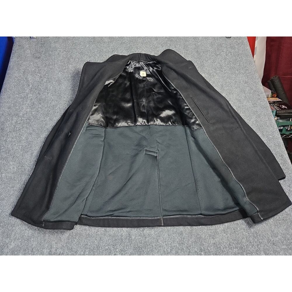Military Peacoat Womens 16 R Black Wool OverCoat Crown Clothing - Picture 3 of 12